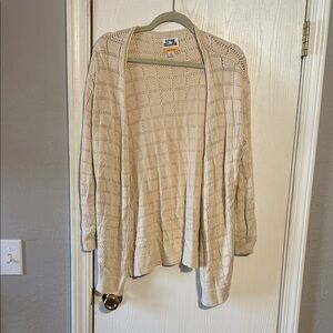 Elegant Beige Open-Knit Cardigan